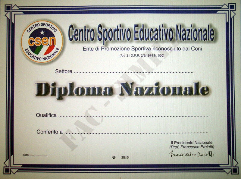 diploma nazionale fac simile